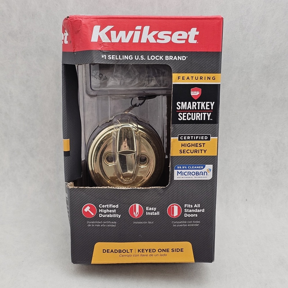Kwikset Signatures 980 Deadbolt Series Polished Brass w/SmartKey Single Cylinder